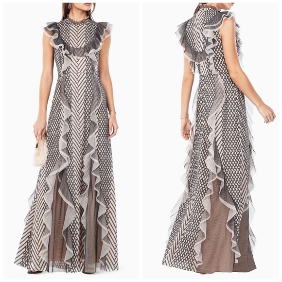 BCBGMaxAzria Dresses & Skirts - NWT BCBGMaxazria Cloe Black Tan Embroidered Gown